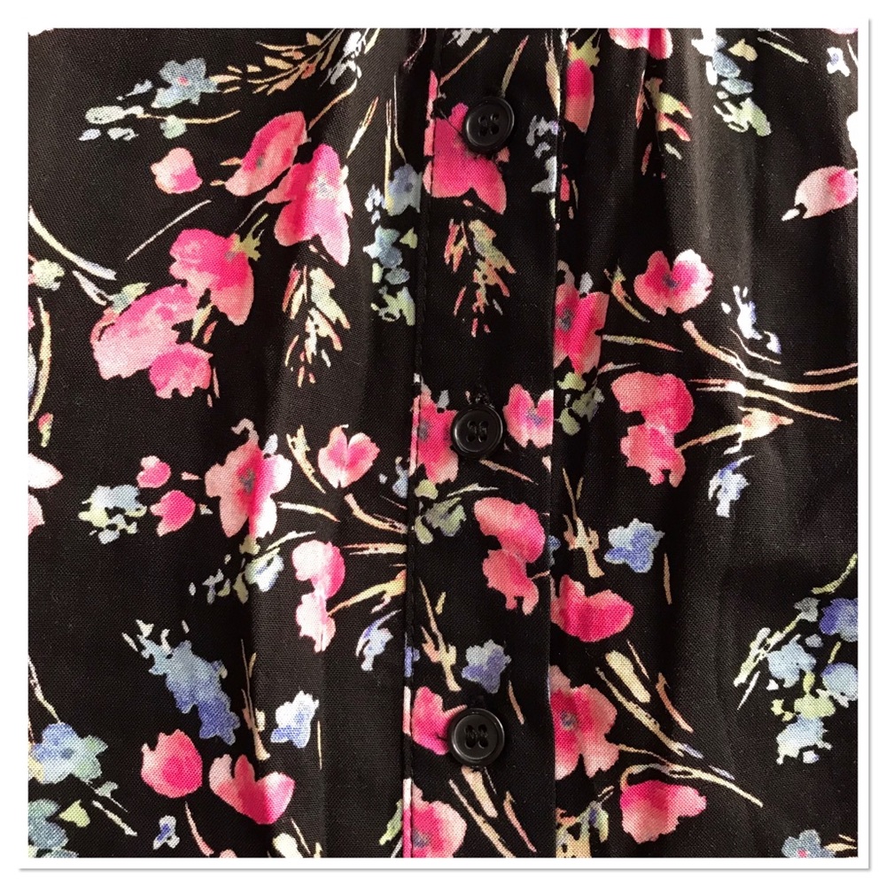Torrid Button Challis Dress Sleeveless Button Front Floral Black Pink Size 1X - Picture 3 of 11